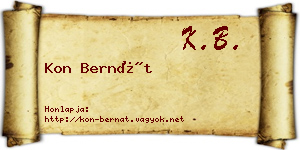 Kon Bernát névjegykártya